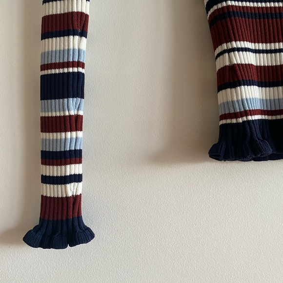 Cinq A Sept Striped Estella Top In Re - Picture 3 of 5